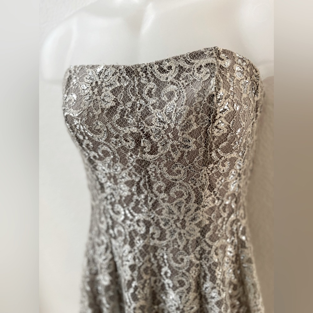 Cache strapless silver sparkly dress size 6 - Picture 3 of 7